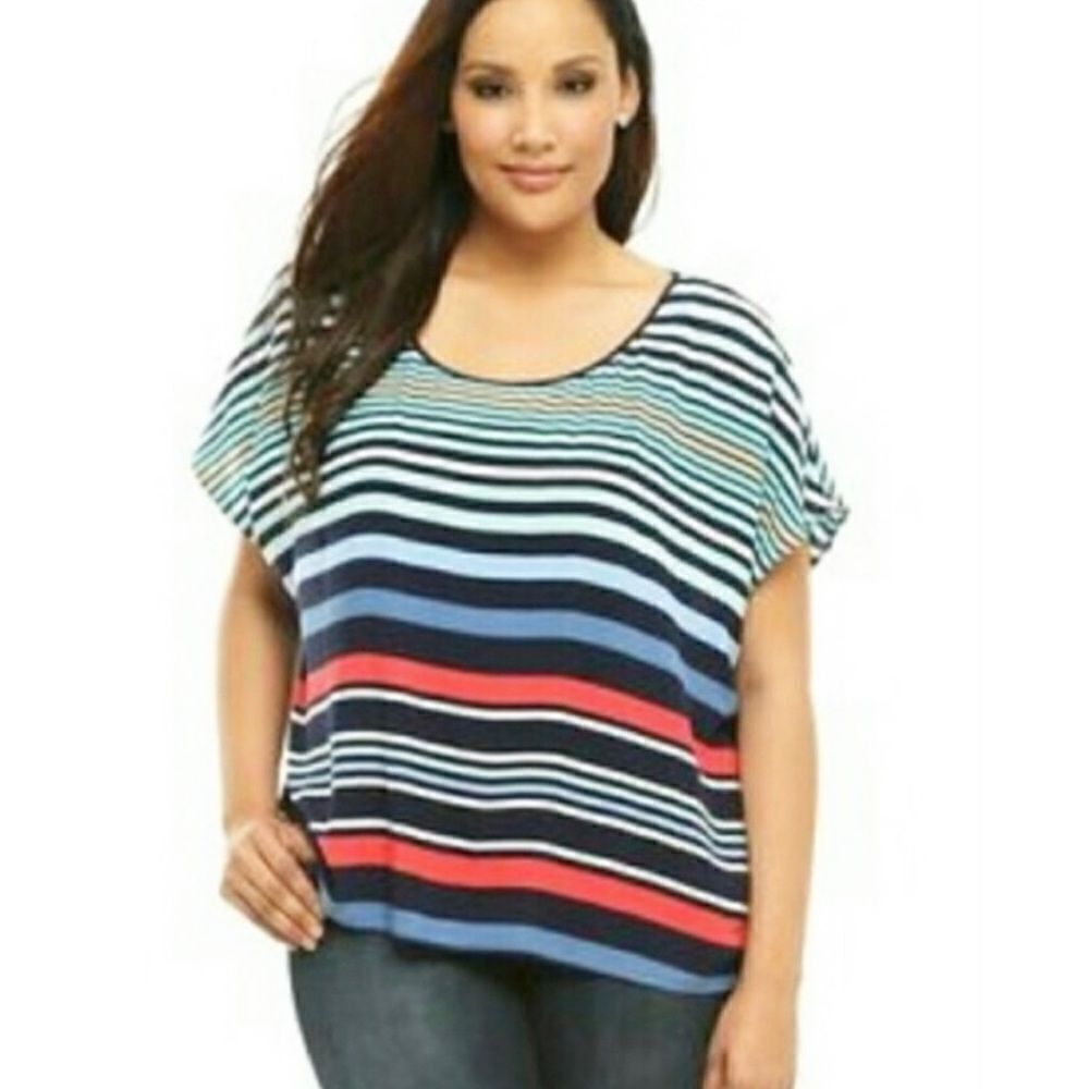 Torrid striped scoop neck/ boat neck shirt